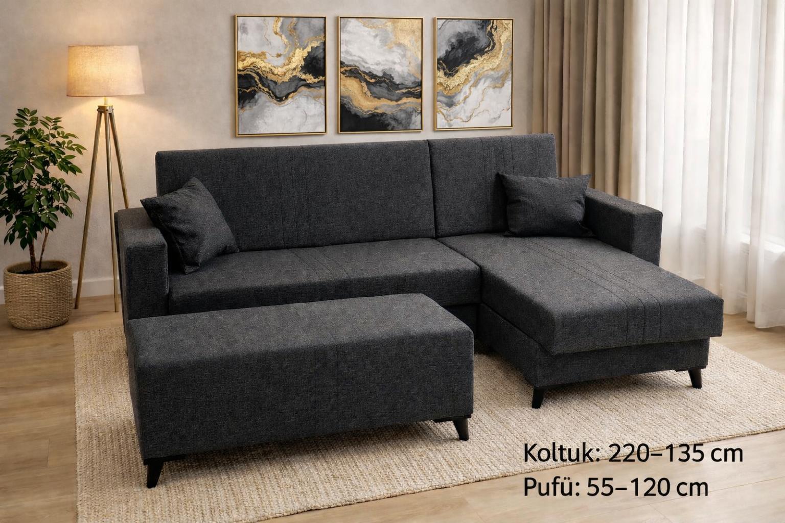 Mini L Köşe Koltuk Sandıklı