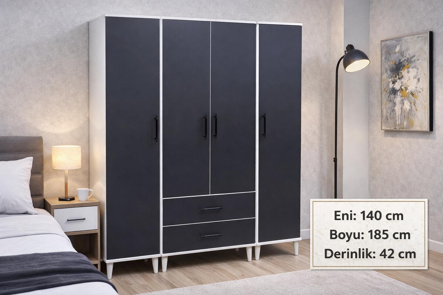 4 Kapılı Genç Odası Dolabı